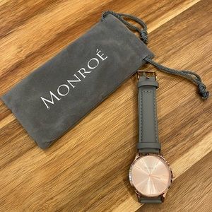 ✨ Monroe Classique Watch in Sunburst Solerose, Rose Gold and Grey Watch